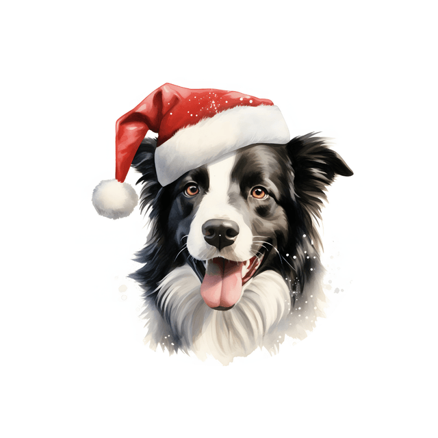Porte clé Border Collie modèle Noël
