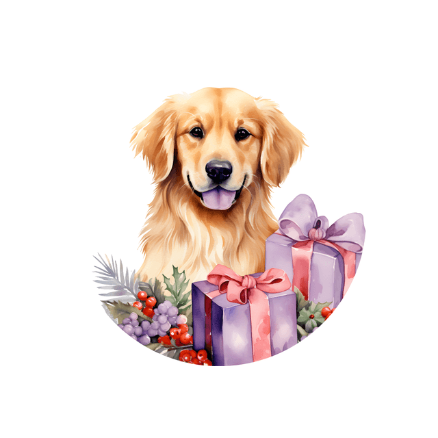 Porte clé Golden Retriever modèle Noël