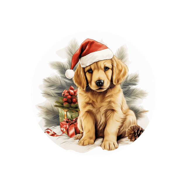 Porte clé Golden Retriever modèle Noël