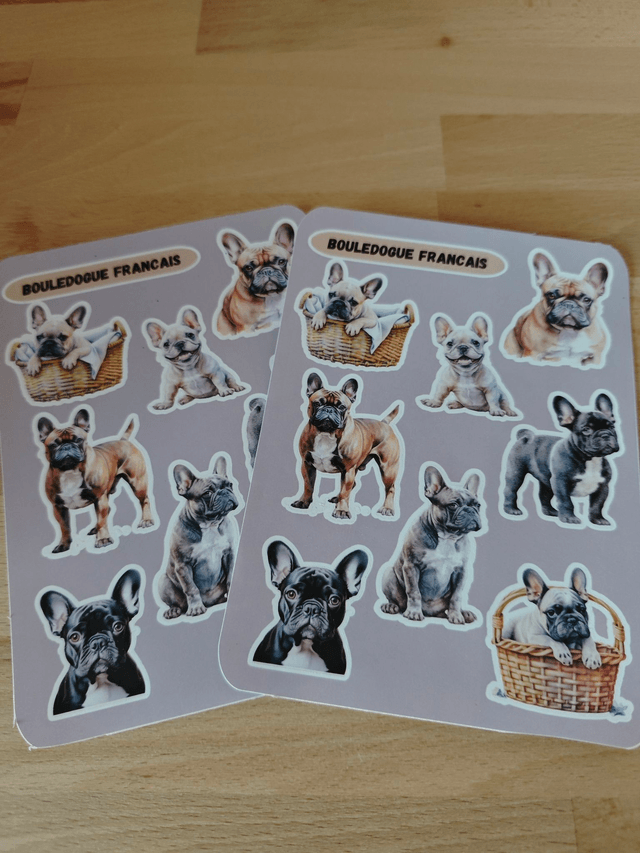 Planche stickers Bouledogue français