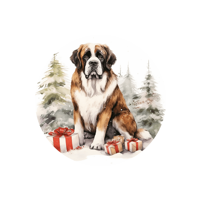 Porte clé Saint bernard modèle Noël 