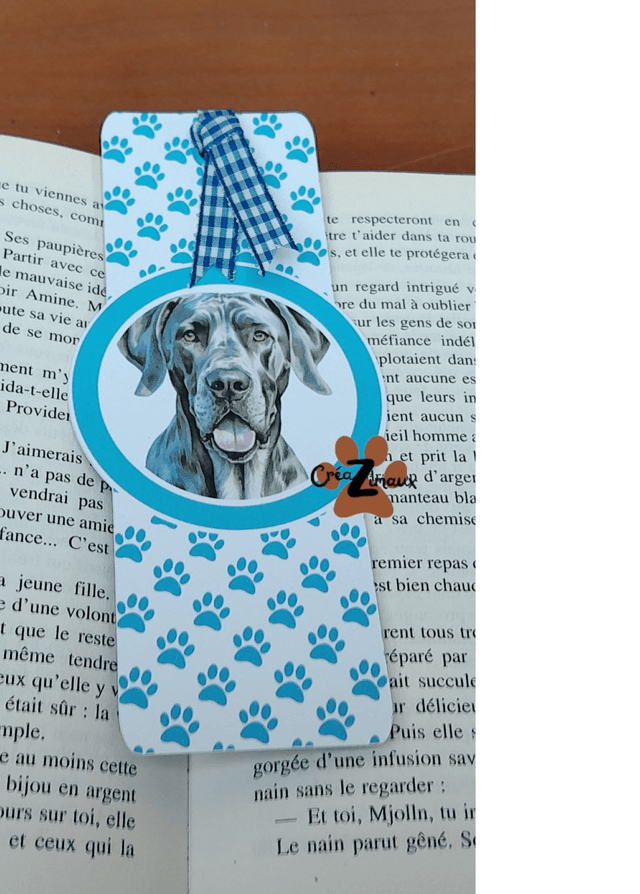 Marque pages Dogue allemand (magnétique ou standard)  
