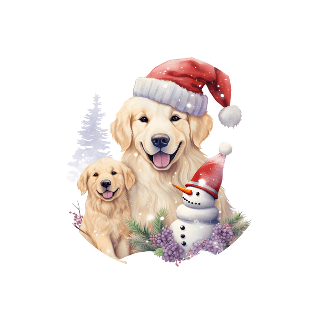 Porte clé Golden Retriever modèle Noël