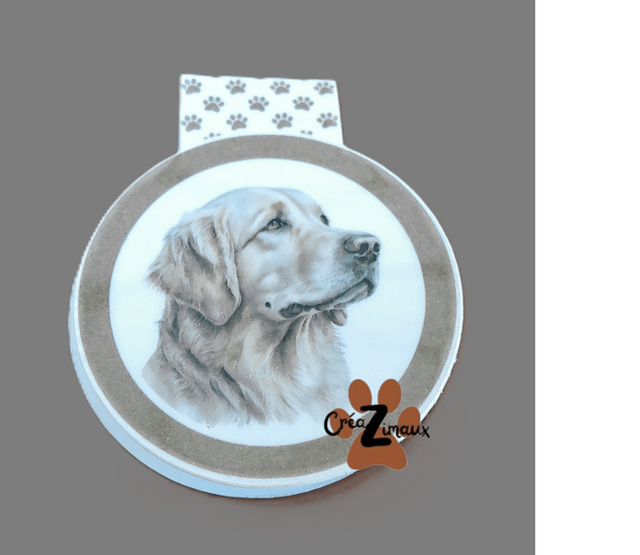 Marque pages Golden Retriever (magnétique ou standard)