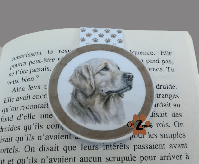 Marque pages Golden Retriever (magnétique ou standard)