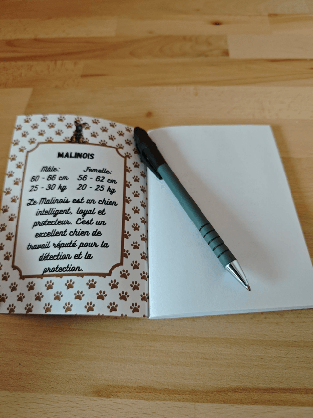 Carnet de note Malinois