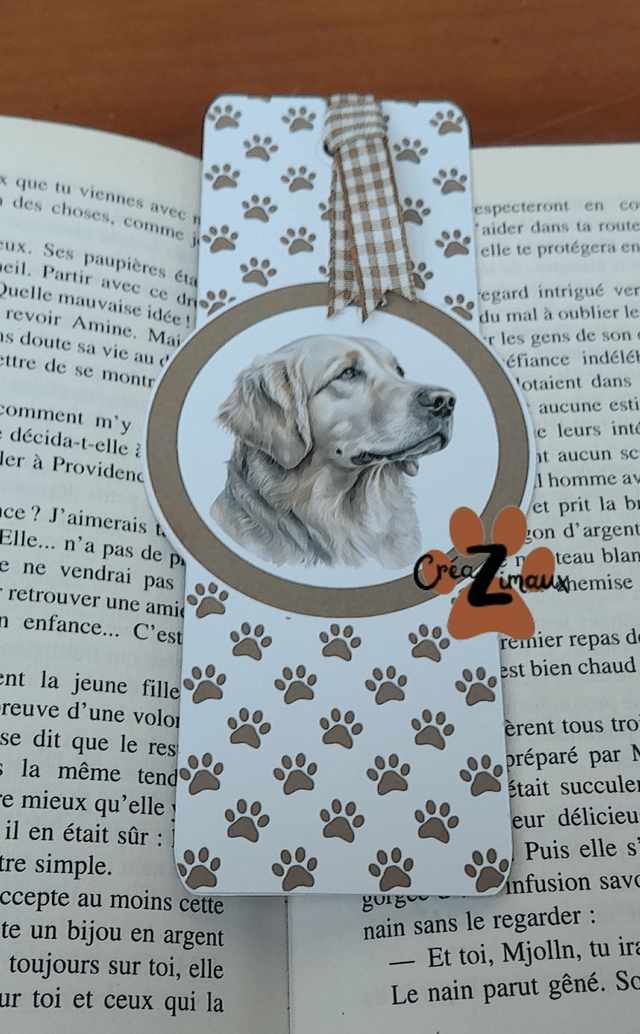 Marque pages Golden Retriever (magnétique ou standard)