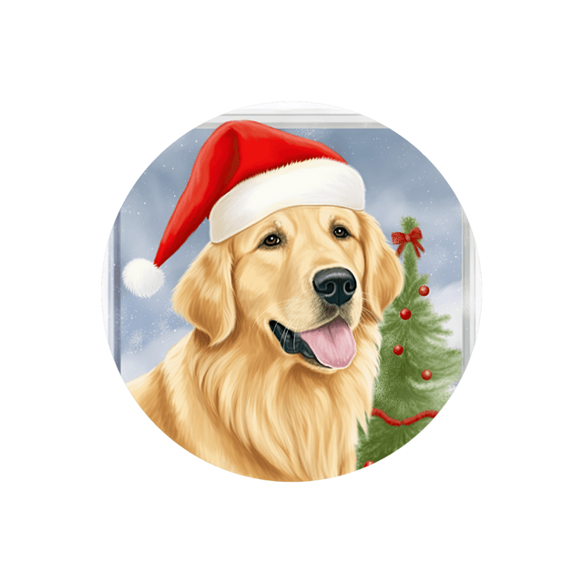 Porte clé Golden Retriever modèle Noël