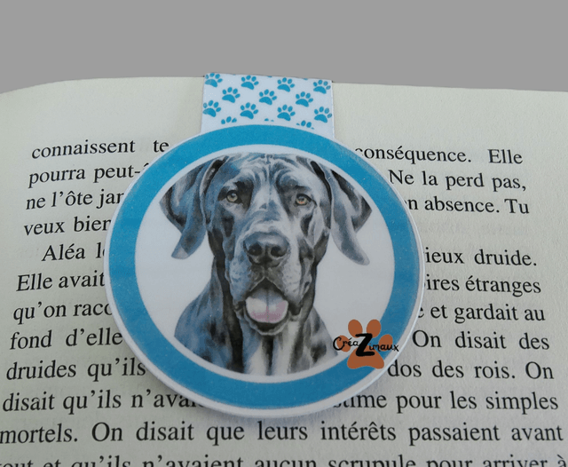 Marque pages Dogue allemand (magnétique ou standard)  