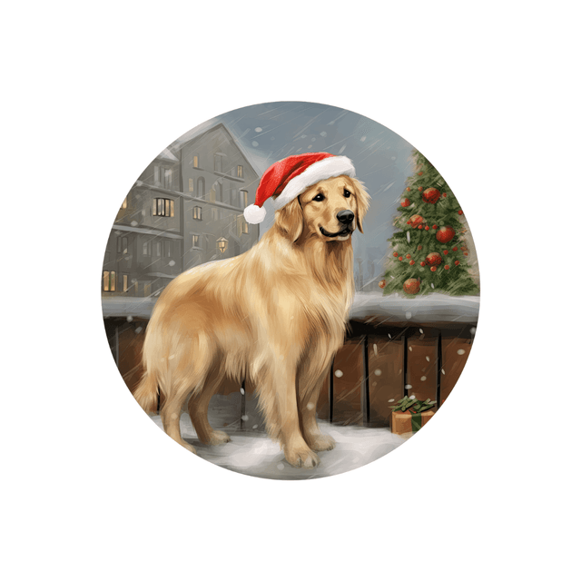 Porte clé Golden Retriever modèle Noël