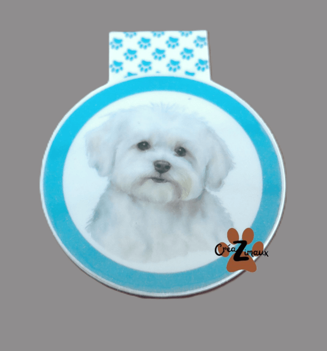 Marque pages Bichon maltais (magnétique ou standard) 
