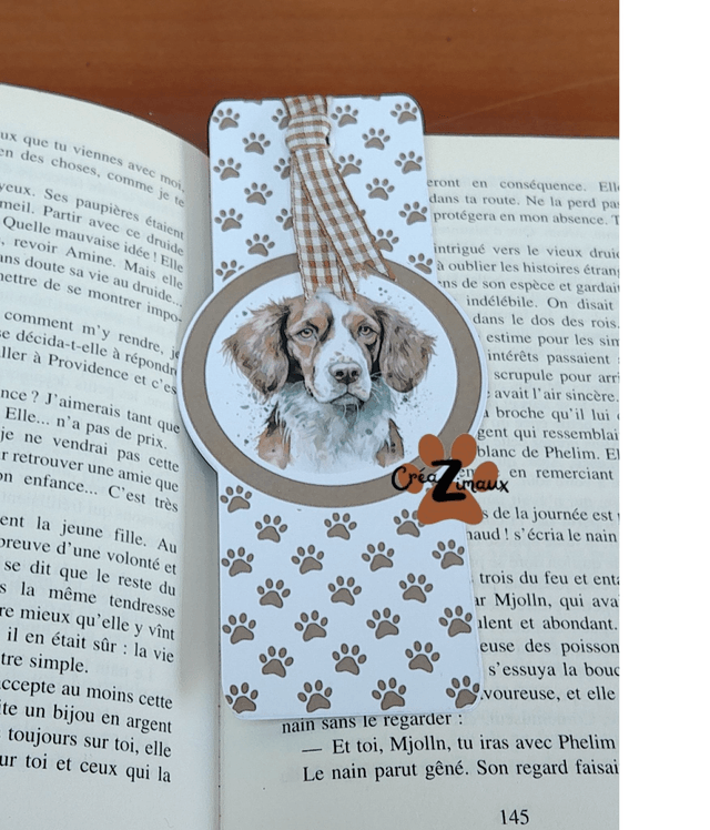 Marque pages Epagneul breton (magnétique ou standard)