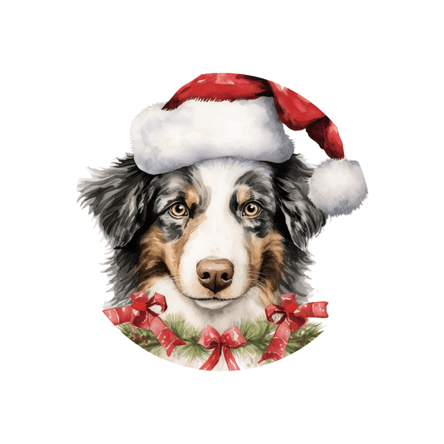 Porte clé Border Collie modèle Noël