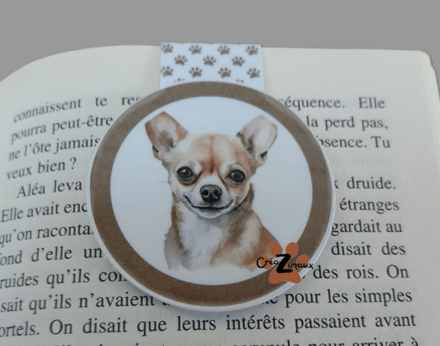 Marque pages Chihuahua (magnétique ou standard)  