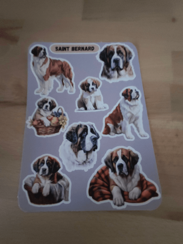 Planche stickers Saint Bernard