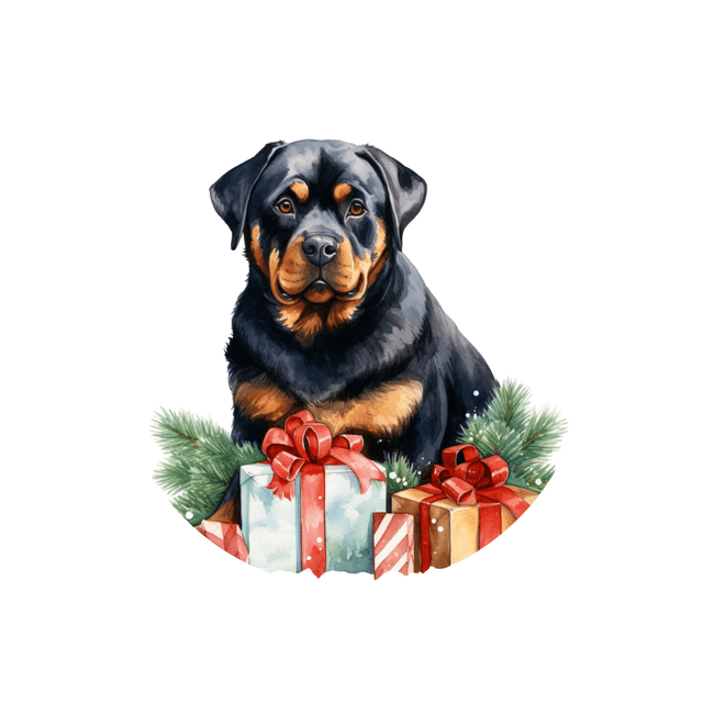 Porte clé Rottweiler modèle Noël