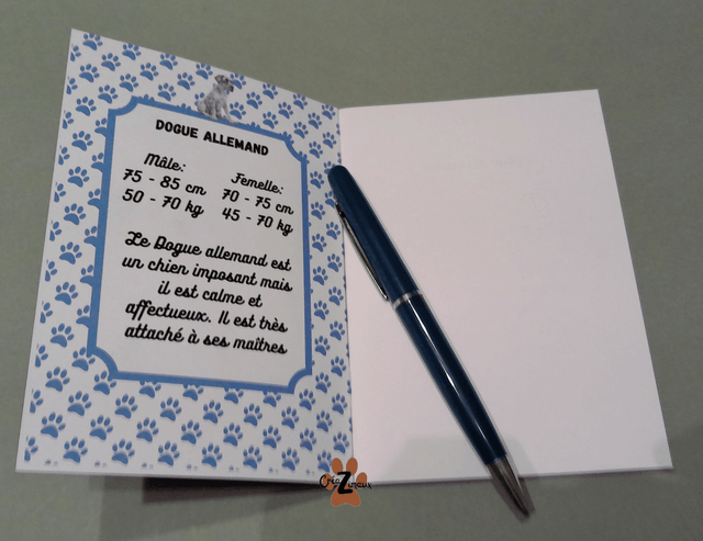 Carnet de note Dogue allemand