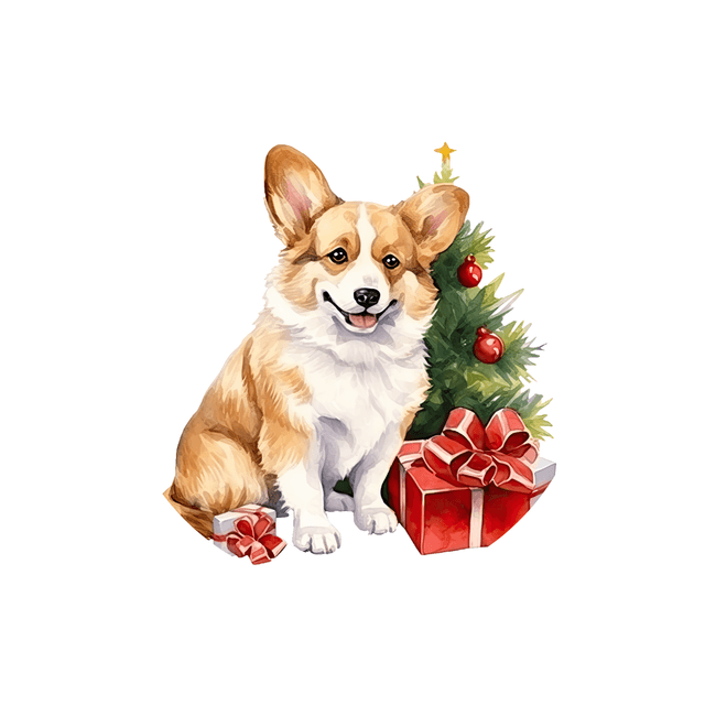 Porte clé Corgi modèle Noël