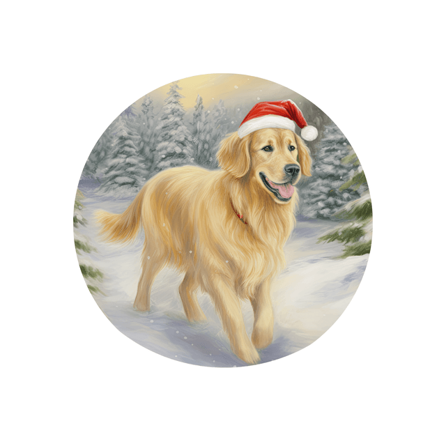 Porte clé Golden Retriever modèle Noël