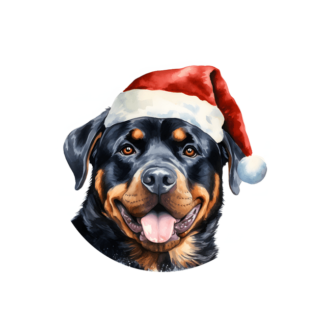 Porte clé Rottweiler modèle Noël