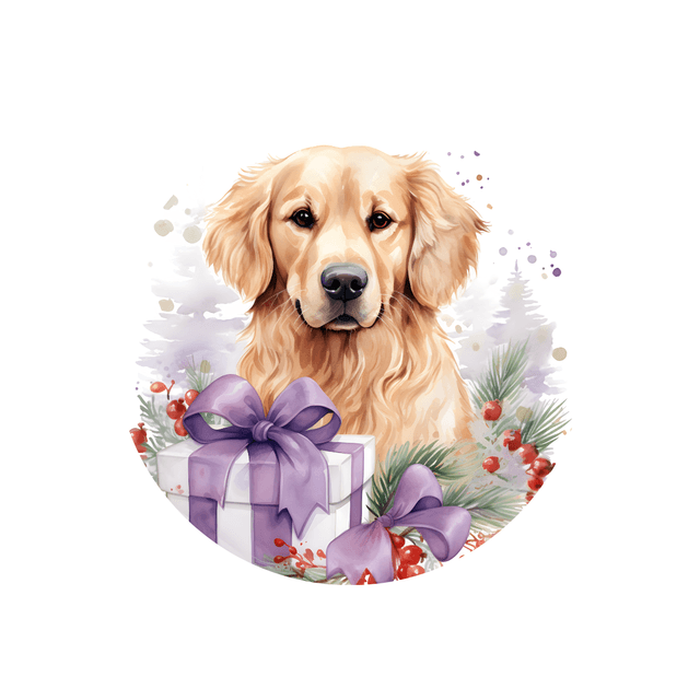 Porte clé Golden Retriever modèle Noël