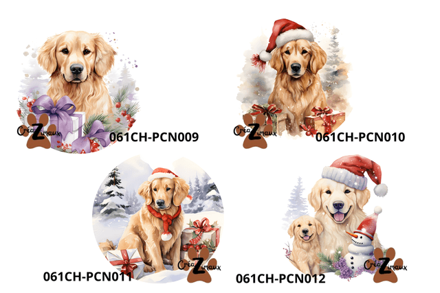 Porte clé Golden Retriever modèle Noël