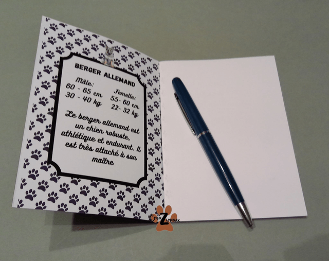 Carnet de note Berger allemand