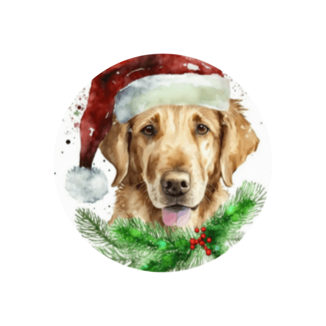 Porte clé Golden Retriever modèle Noël