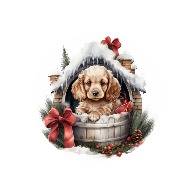 Porte clé Cocker modèle Noël 
