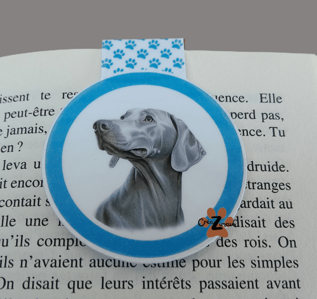 Marque pages Braque de Weimar (magnétique ou standard)  