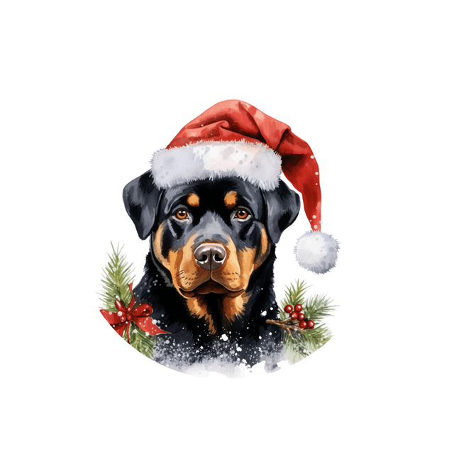 Porte clé Rottweiler modèle Noël