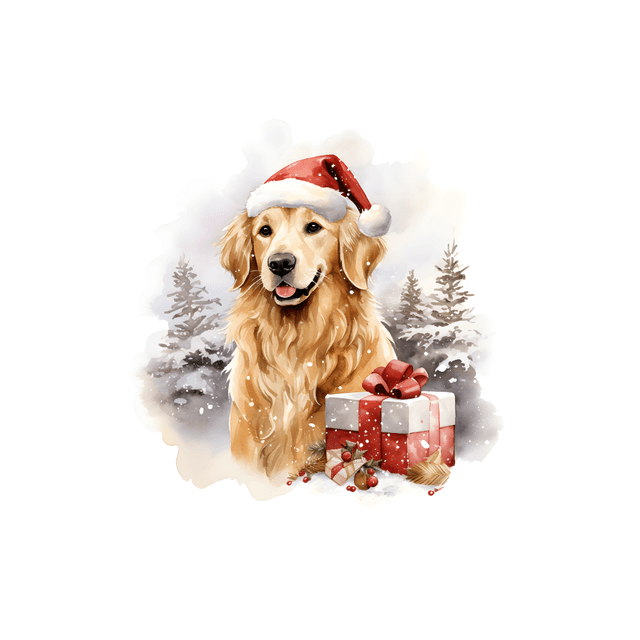 Porte clé Golden Retriever modèle Noël