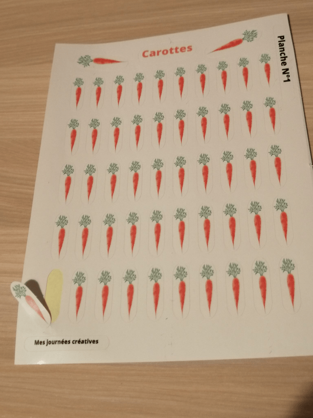 Planche de stickers légumes