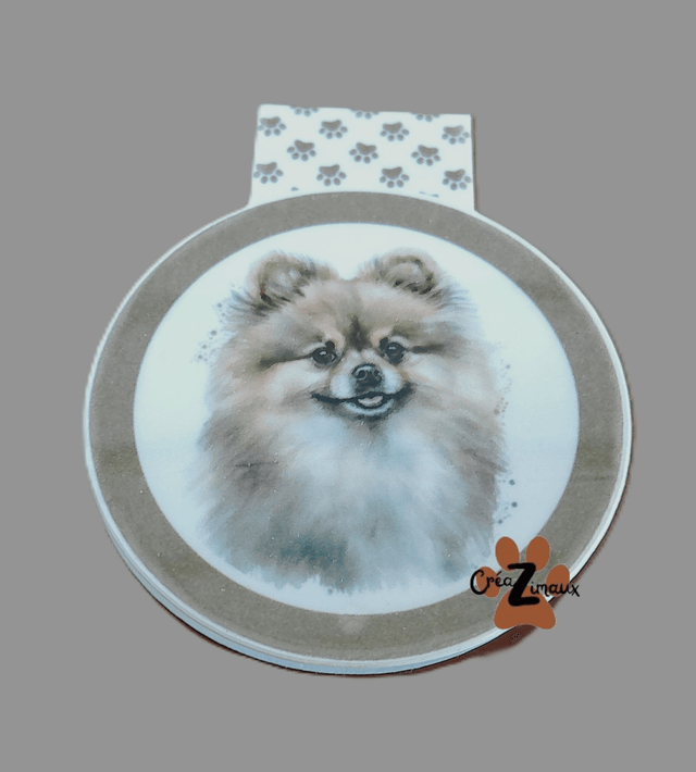 Marque pages Spitz allemand (magnétique ou standard) 