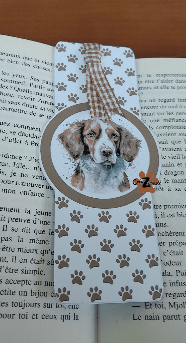 Marque pages Epagneul breton (magnétique ou standard)