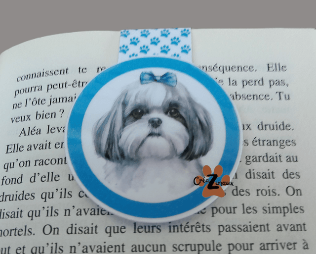 Marque pages Shih tzu (magnétique ou standard) 