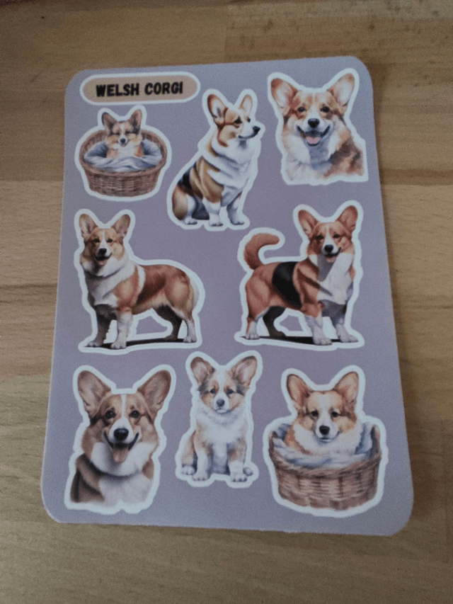Planche stickers Welch Corgi