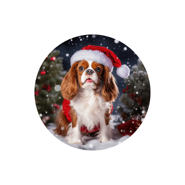 Porte clé Cavalier King Charles modèle Noël 