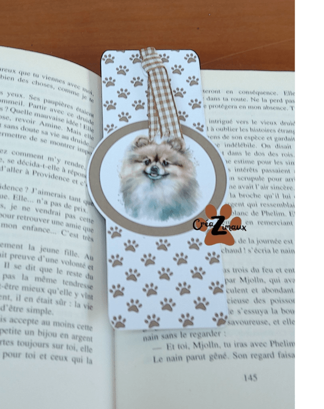 Marque pages Spitz allemand (magnétique ou standard) 