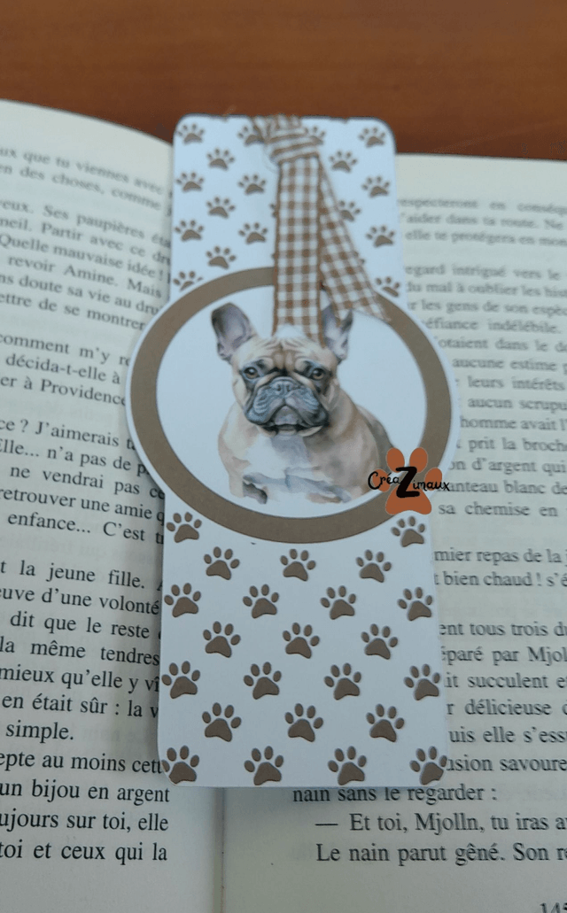 Marque pages Bouledogue français (magnétique ou standard) 