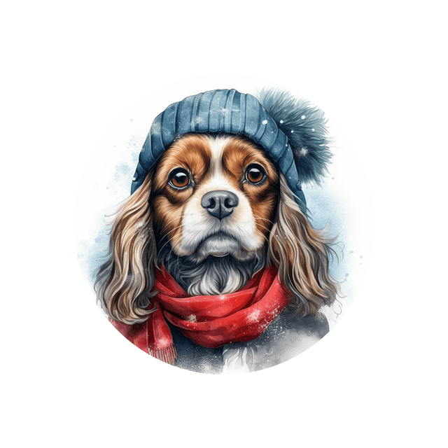 Porte clé Cavalier King Charles modèle Noël 