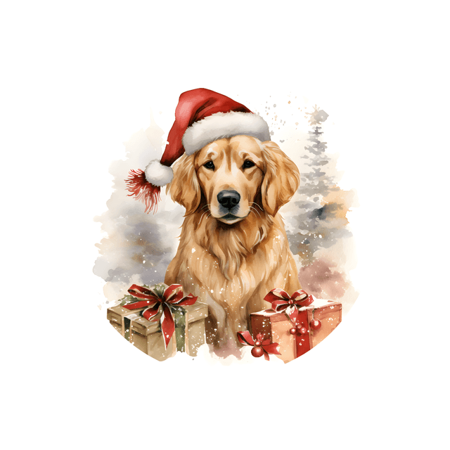Porte clé Golden Retriever modèle Noël