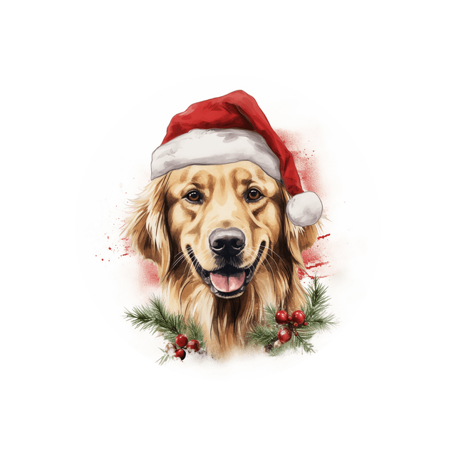 Porte clé Golden Retriever modèle Noël