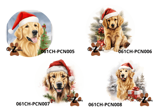 Porte clé Golden Retriever modèle Noël