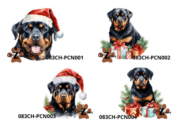 Porte clé Rottweiler modèle Noël