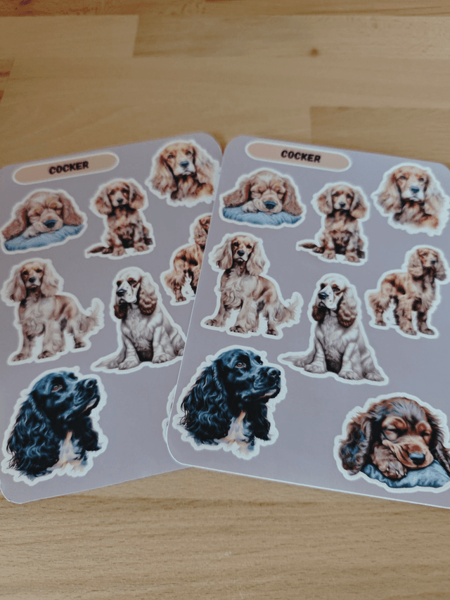 Planche stickers Cocker