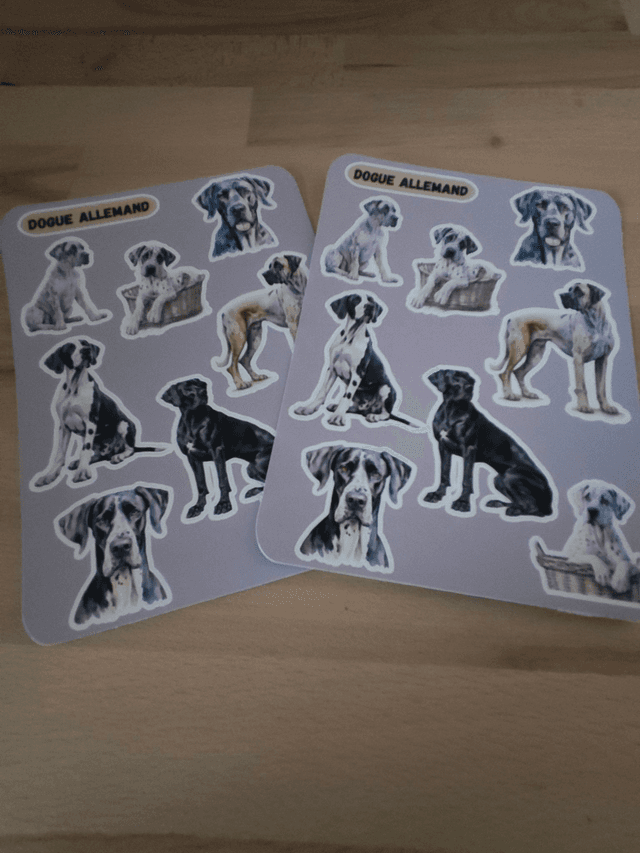 Planche stickers Dogue allemand