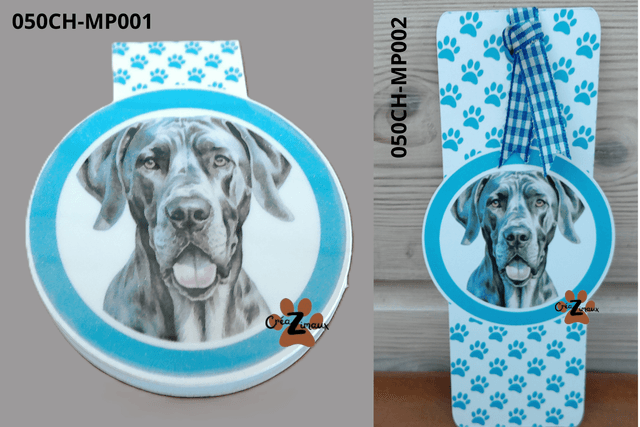 Marque pages Dogue allemand (magnétique ou standard)  