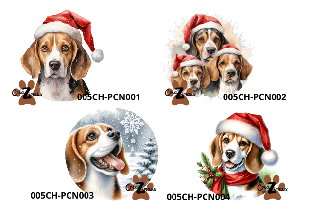 Porte clé Beagle modèle Noël